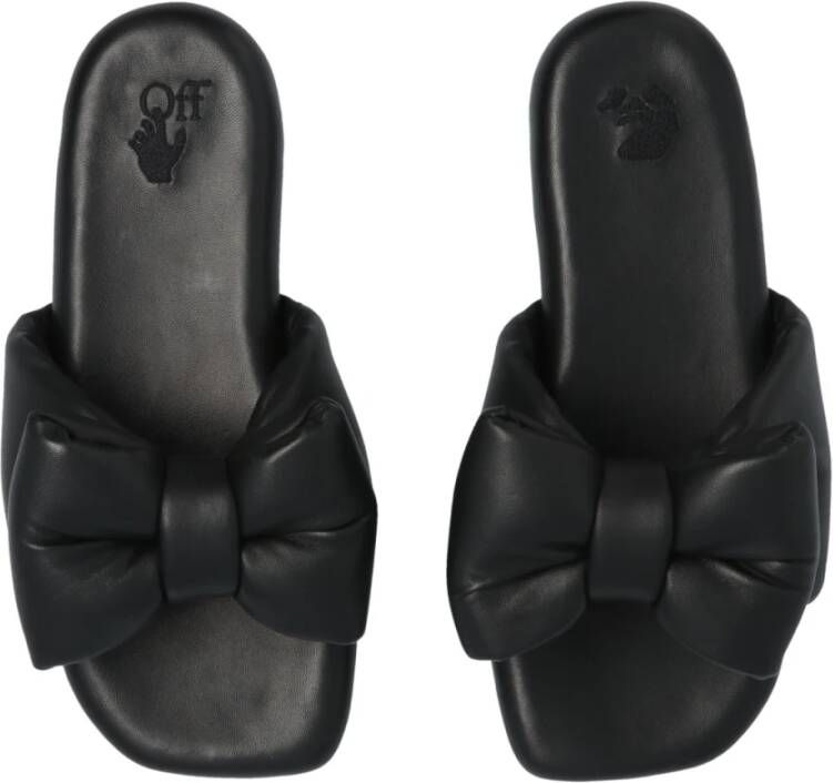 Off-White Slippers met strik Zwart - Foto 5