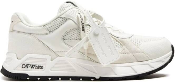 Off White Witte Leren Kick Off Sneakers White Heren