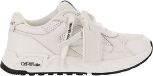 Off White Witte Veterschoenen met Mesh Panelen Wit Dames