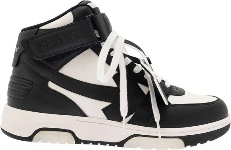 Off White Zwarte Mid Top Sneakers Stijlvol Geperforeerd Black Heren