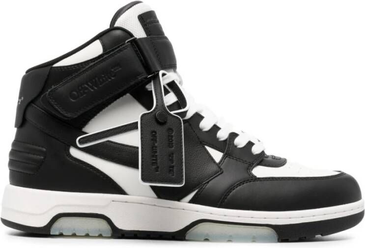 Off White Zwarte Mid-Top Sneakers met Arrows Motief Black Heren
