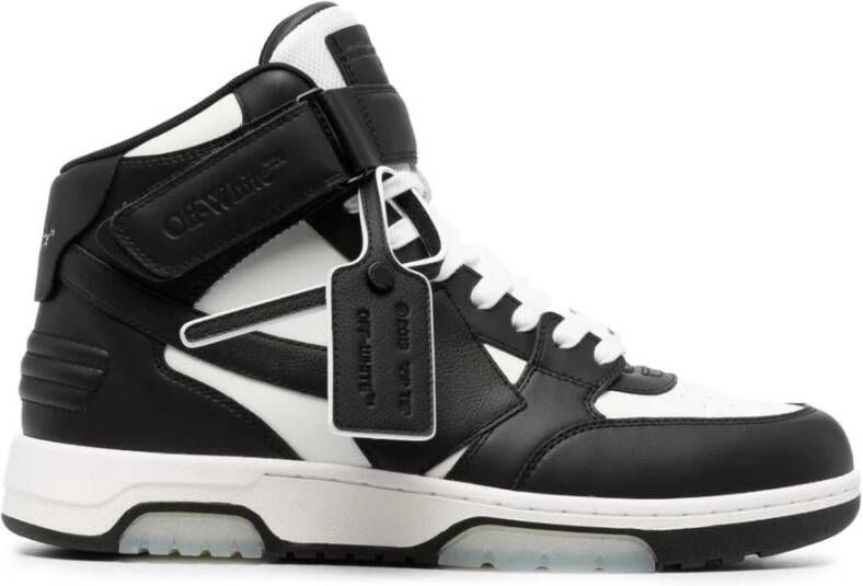 Off White Zwarte Mid-Top Sneakers met Arrows Motief Black Heren