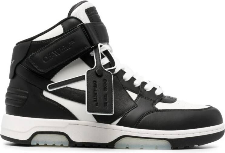 Off White Zwarte Mid Top Sneakers Stijlvol Geperforeerd Black Heren