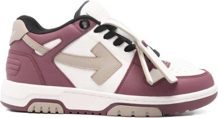 Off White Stijlvol Wit Bordeaux Sneakers