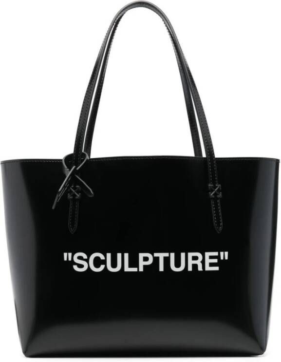 Off White Tas met slogan-print