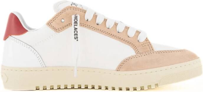 Off White Urban Leren Sneakers Wit Beige Rood