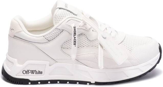 Off White Witte Leren Kick Off Sneakers White Heren