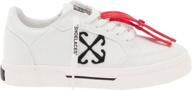 Off White Lage canvas sneakers met leren inzetstuk White Dames - Foto 1