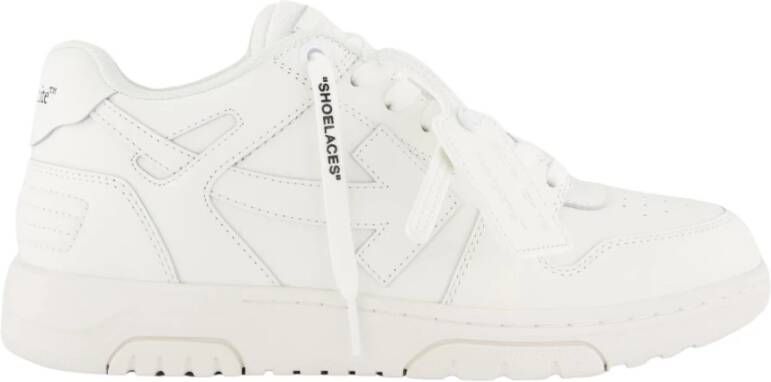 Off White Witte Leren Casual Sneakers White Heren