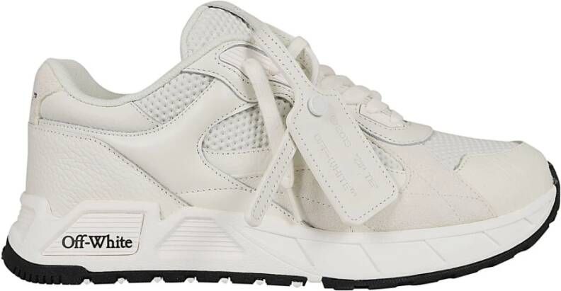 Off White Witte Leren Kick Off Sneakers White Heren