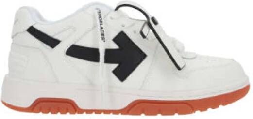 Off White Witte Leren Lage Sneakers met Pijl Patch White Dames