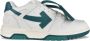 Off White Witte Leren OOO Sneakers met Donkergroene Pijlen Green Heren - Thumbnail 1