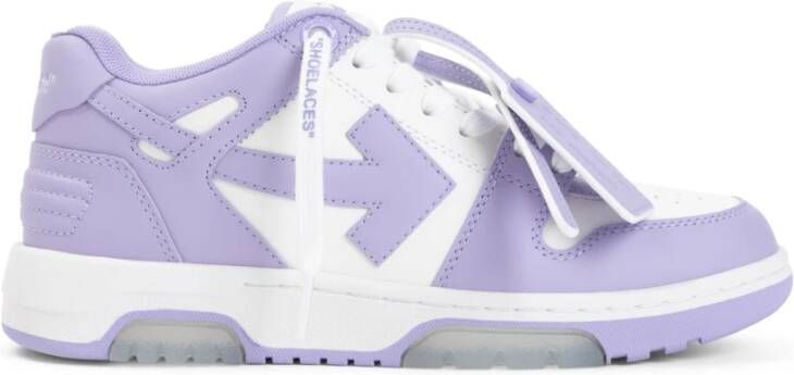 Off White Witte Leren Sneakers Chic Stijl Purple Dames