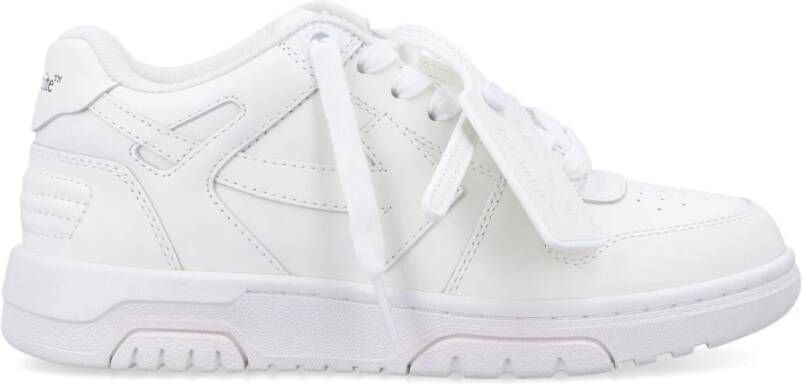 Off White Witte Leren Sneakers met Geperforeerde Details White Dames