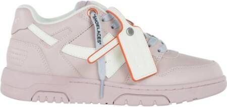 Off White Witte Leren Sneakers voor Vrouwen Pink Dames