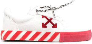 Off White Witte Rode Vulcanized Low-Top Sneakers Wit Heren