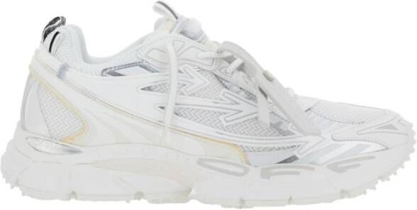 Off White Mesh Vegan Sneakers Ronde Neus White Heren