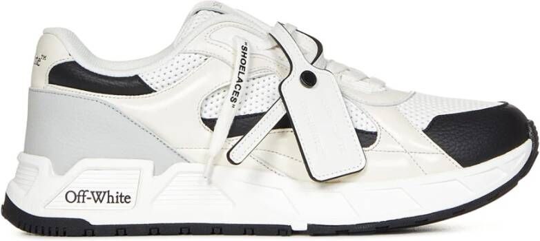 Off White Zwarte en witte hardloopschoenen White Heren
