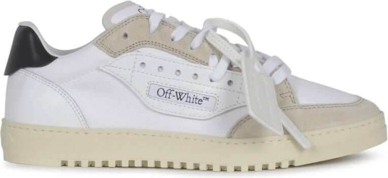 Off White Canvas Sneakers met Leren Details Multicolor Heren
