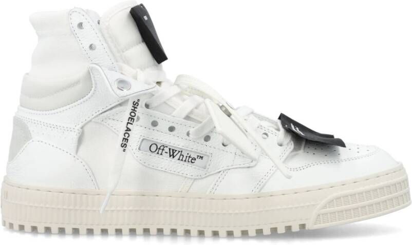 Off White Witte Zwarte Leren High-Top Sneakers White Dames