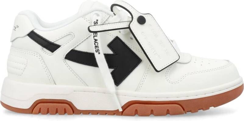 Off White Witte Zwarte Sneakers met Geperforeerde Details White Dames