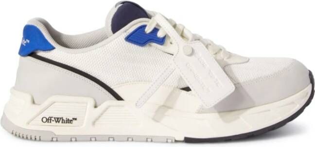 Off White Witte Blauwe Kick Off Lage Sneakers White Heren
