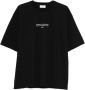 Off White Zwart Crew Neck Slogan Print T-shirt - Thumbnail 1