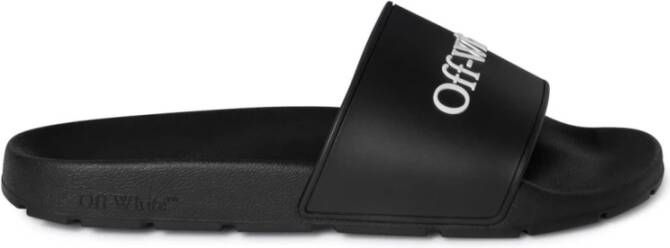 Off White Zwarte Boekachtige Sandalen Black Heren