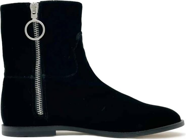 Off White Zwarte Kalfsleren Enkellaars