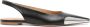 Off White Zwarte Leren Ballerina's Met Puntige Neus Sandalen - Thumbnail 1