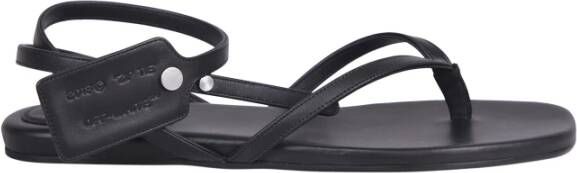Off White Zwarte Leren Sandalen