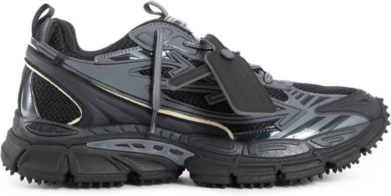 Off White Zwarte Mesh Sneakers met Logodetails