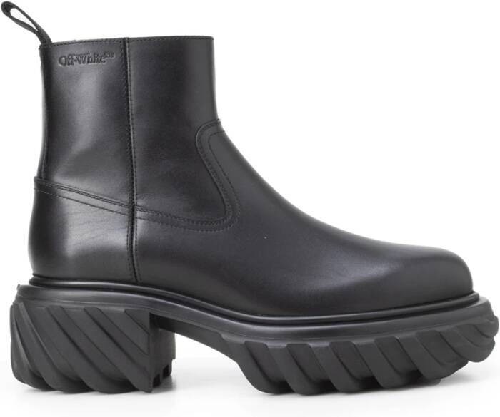 Off-White Exploration Motor leren enkellaarzen Zwart - Foto 1