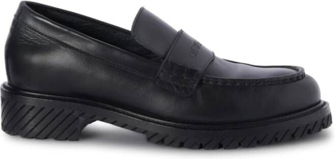 Off White Zwarte platte schoenen met 5 cm rand Black Heren