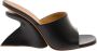 Off-White Jug leren sandalen met sleehak Zwart - Thumbnail 1