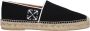 Off White Zwarte Stoffen Espadrille Casual Schoen - Thumbnail 1