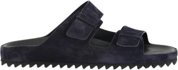 Officine Creative Blauwe Suède Slide Sandalen
