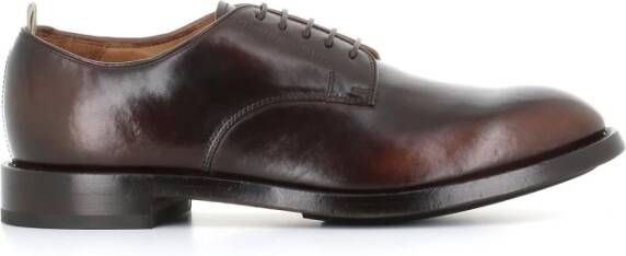 Officine Creative Bruine Leren Derby Schoenen Brown Heren