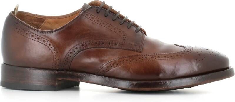 Officine Creative Bruine Leren Schoenen Zwaluwstaart