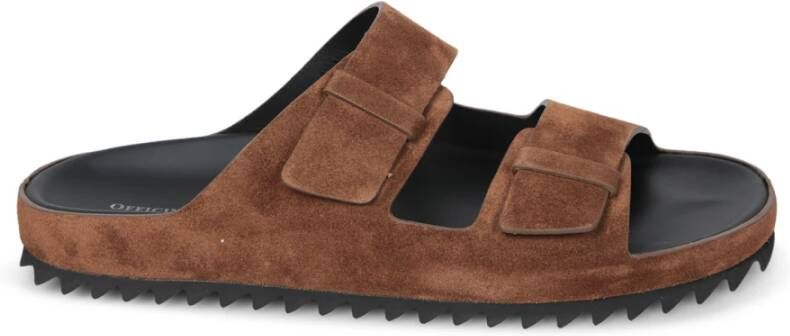 Officine Creative Bruine Sandalen met Dubbele Gespen