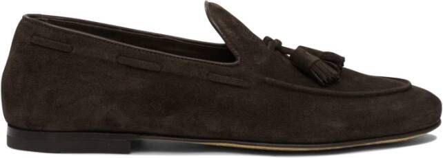Officine Creative Bruine Suède Loafer met Kwast Detail