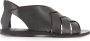 Officine Creative Donkerbruine Leren Geweven Sandalen - Thumbnail 1