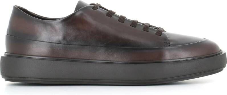 Officine Creative Donkerbruine Leren Sneakers Brown Heren