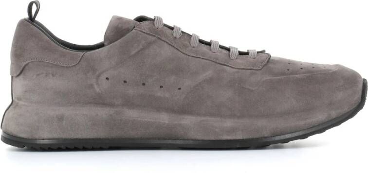 Officine Creative Donkergrijze Suède Sneakers Gray Heren