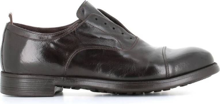 Officine Creative Ebony Leren Derby Platte Schoenen Black Heren