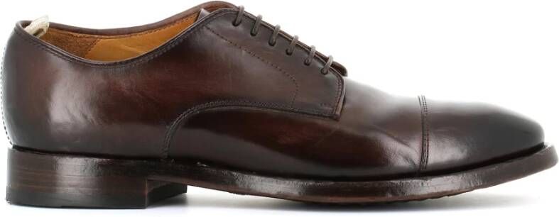 Officine Creative Ebony Leren Derby Platte Schoenen Black Heren