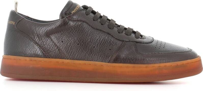 Officine Creative Ebony Leren Sneaker met Hevea Zool