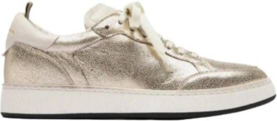 Officine Creative Gouden leren sneaker met 35mm hak