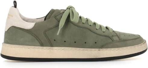 Officine Creative Groene Nabuk Sneakers met Lactae Hevea Zool Green Dames