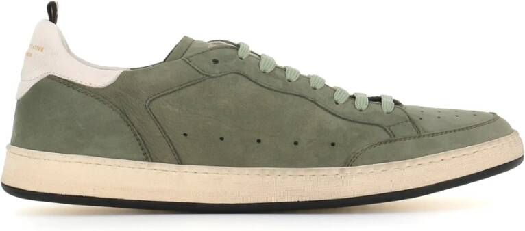 Officine Creative Groene Nabuk Sneakers met Lactae Hevea Zool Green Heren